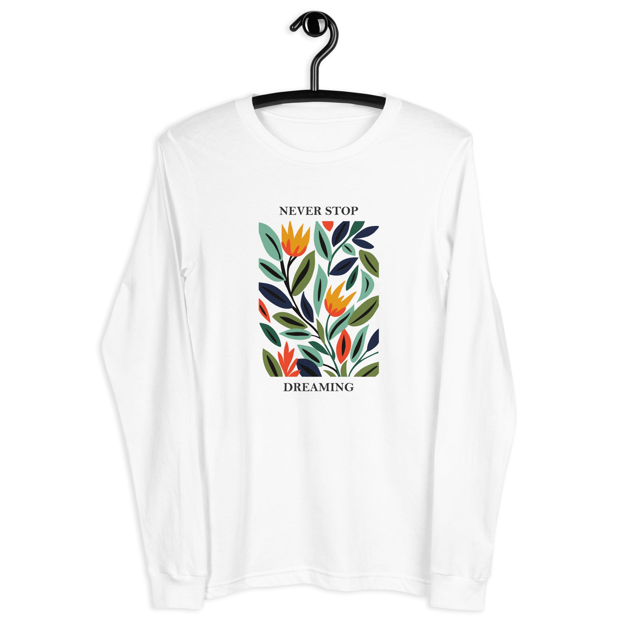 Unisex Long Sleeve Tee- Flowers Print