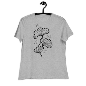 Women's Relaxed T-Shirt- Flower Print