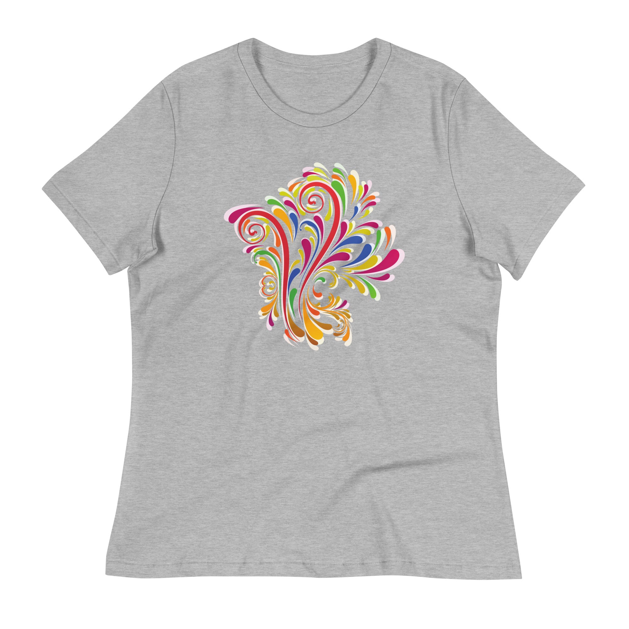 Women's Relaxed T-Shirt- Flower Print