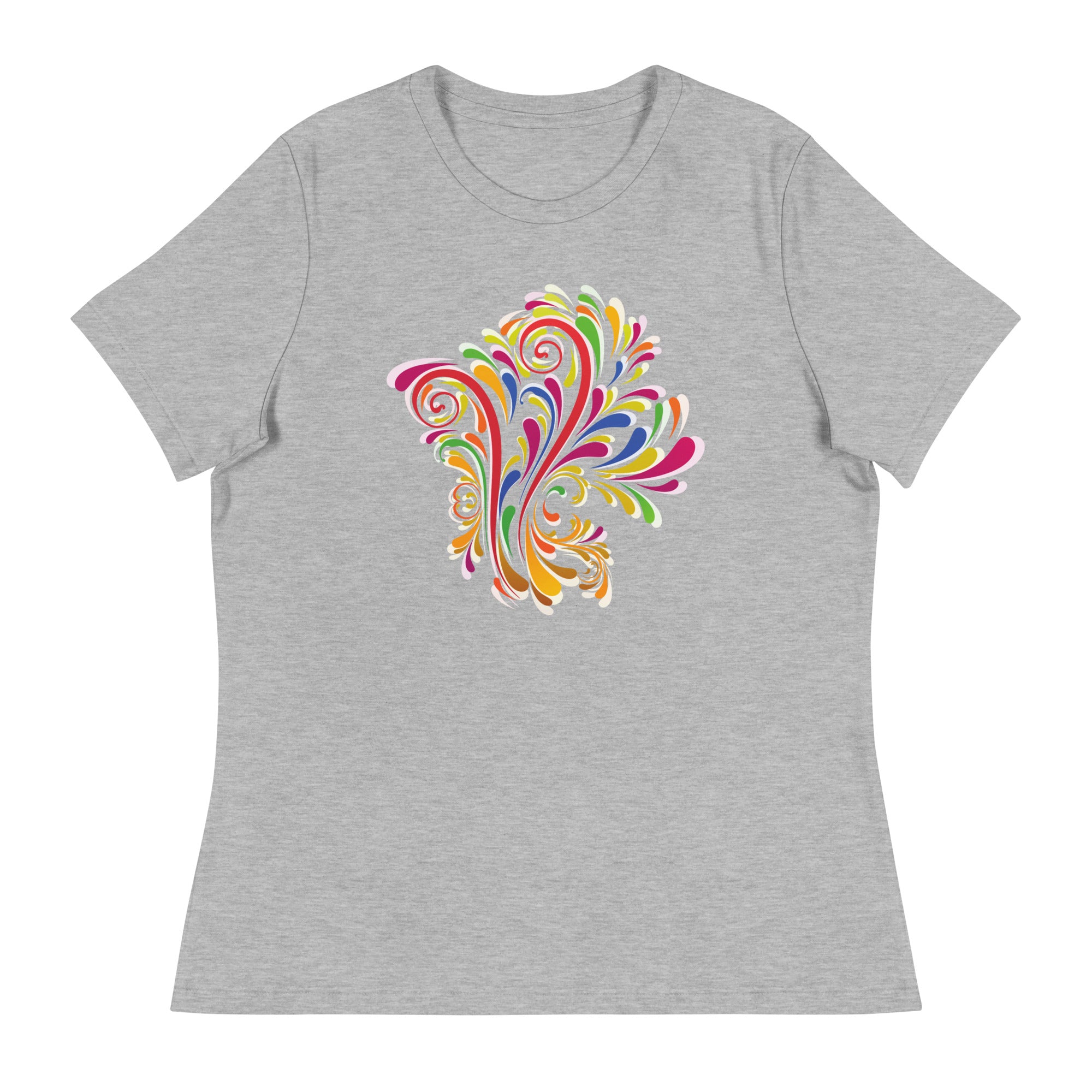 Women's Relaxed T-Shirt- Flower Print