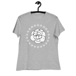 Women's Relaxed T-Shirt- Flower Print