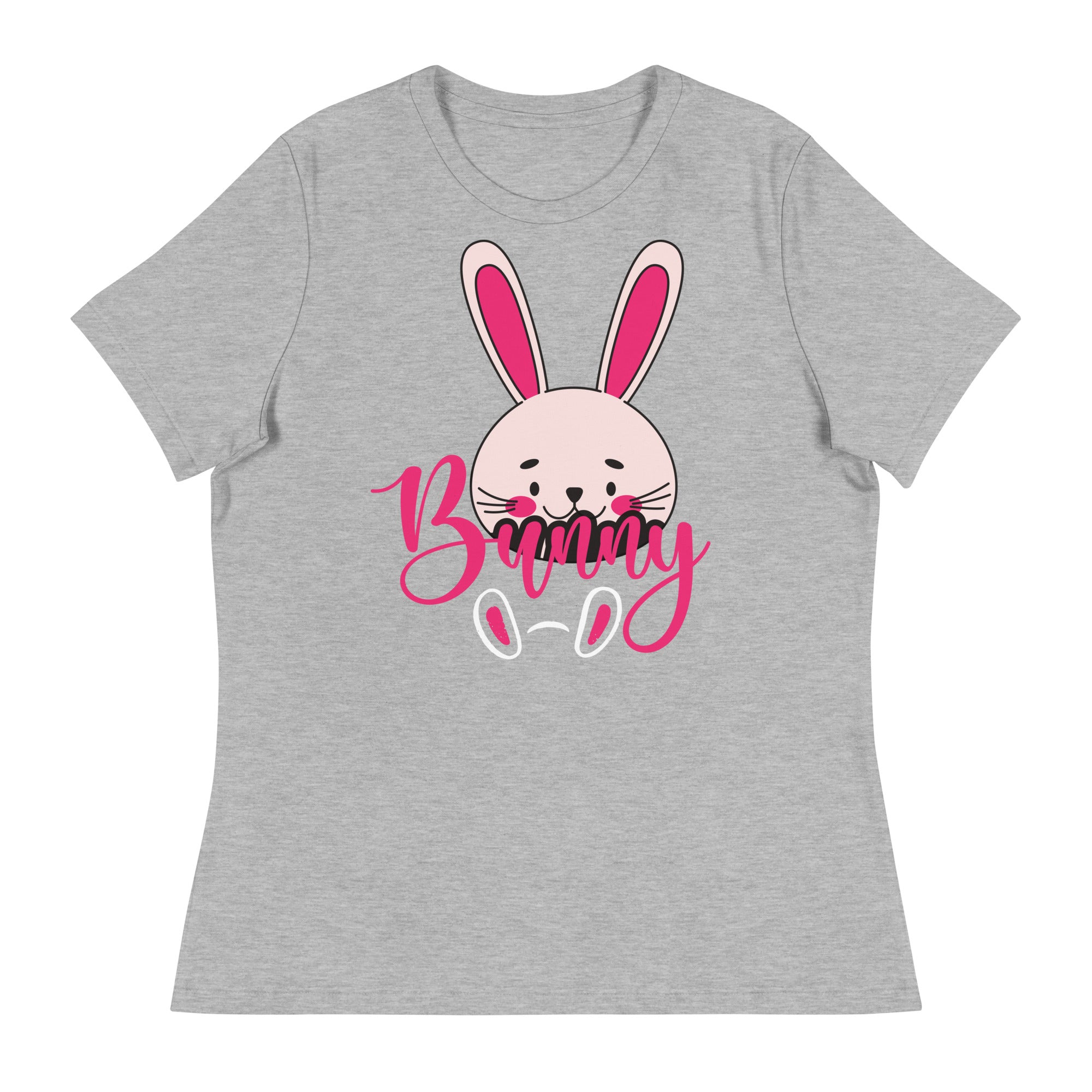 Women's Relaxed T-Shirt- Cute Bunny Print