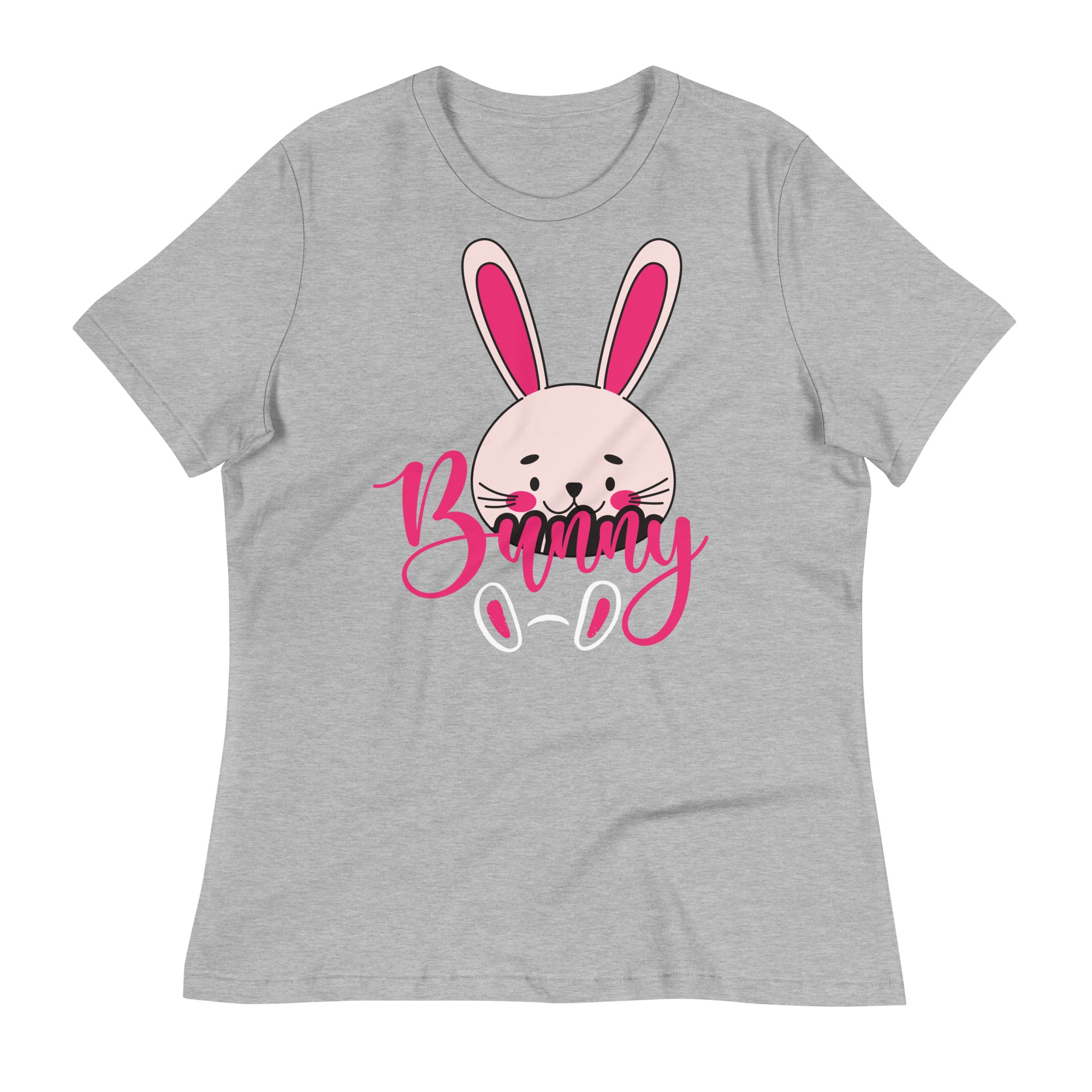 Women's Relaxed T-Shirt- Cute Bunny Print