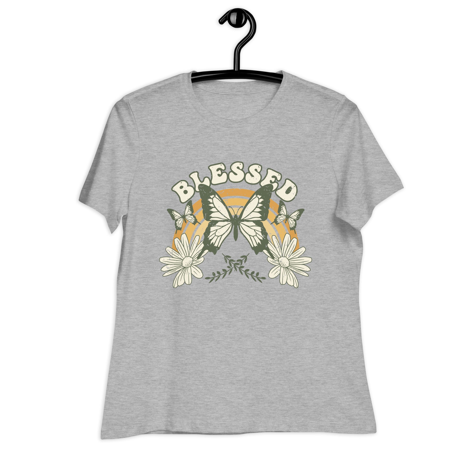 Women's Relaxed T-Shirt- Butterfly Print