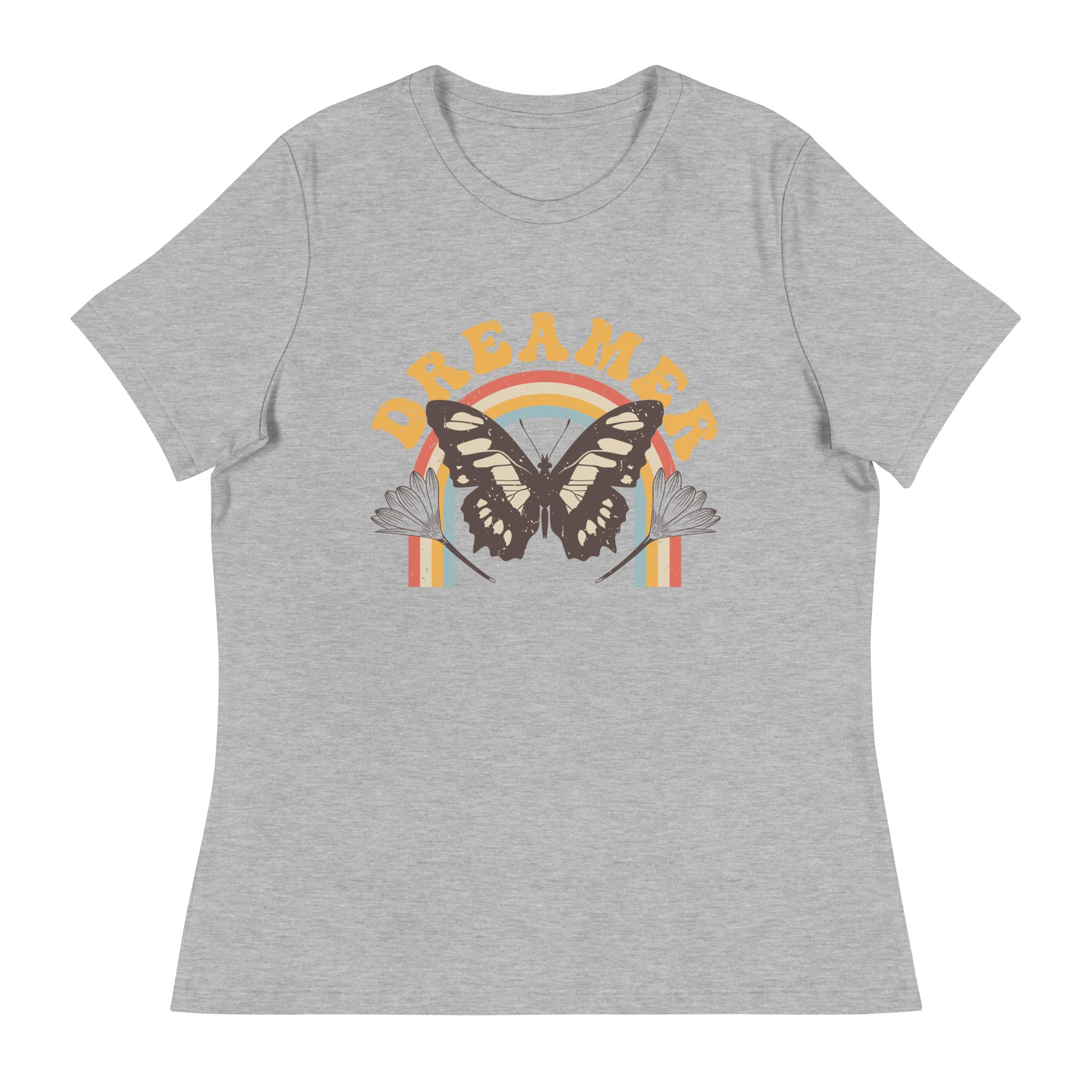 Women's Relaxed T-Shirt- Butterfly Print