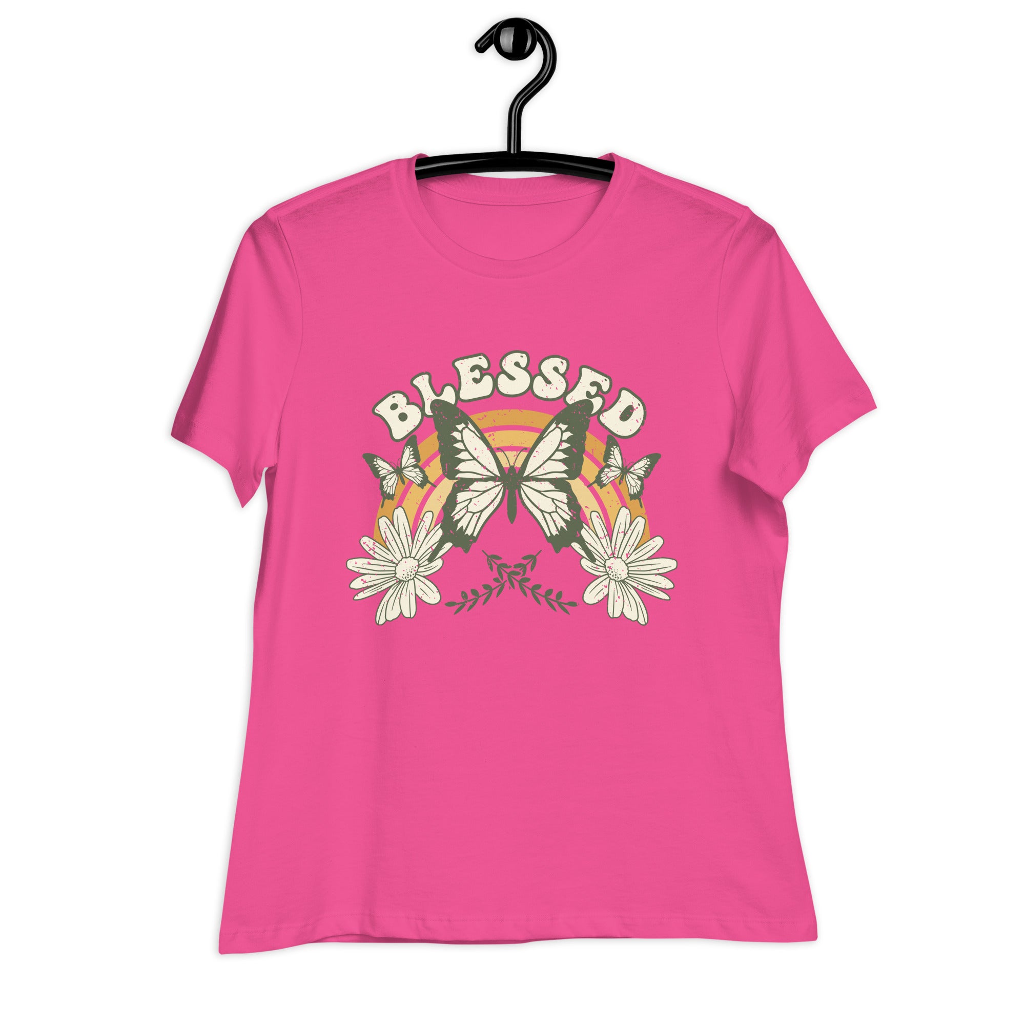 Women's Relaxed T-Shirt- Butterfly Print