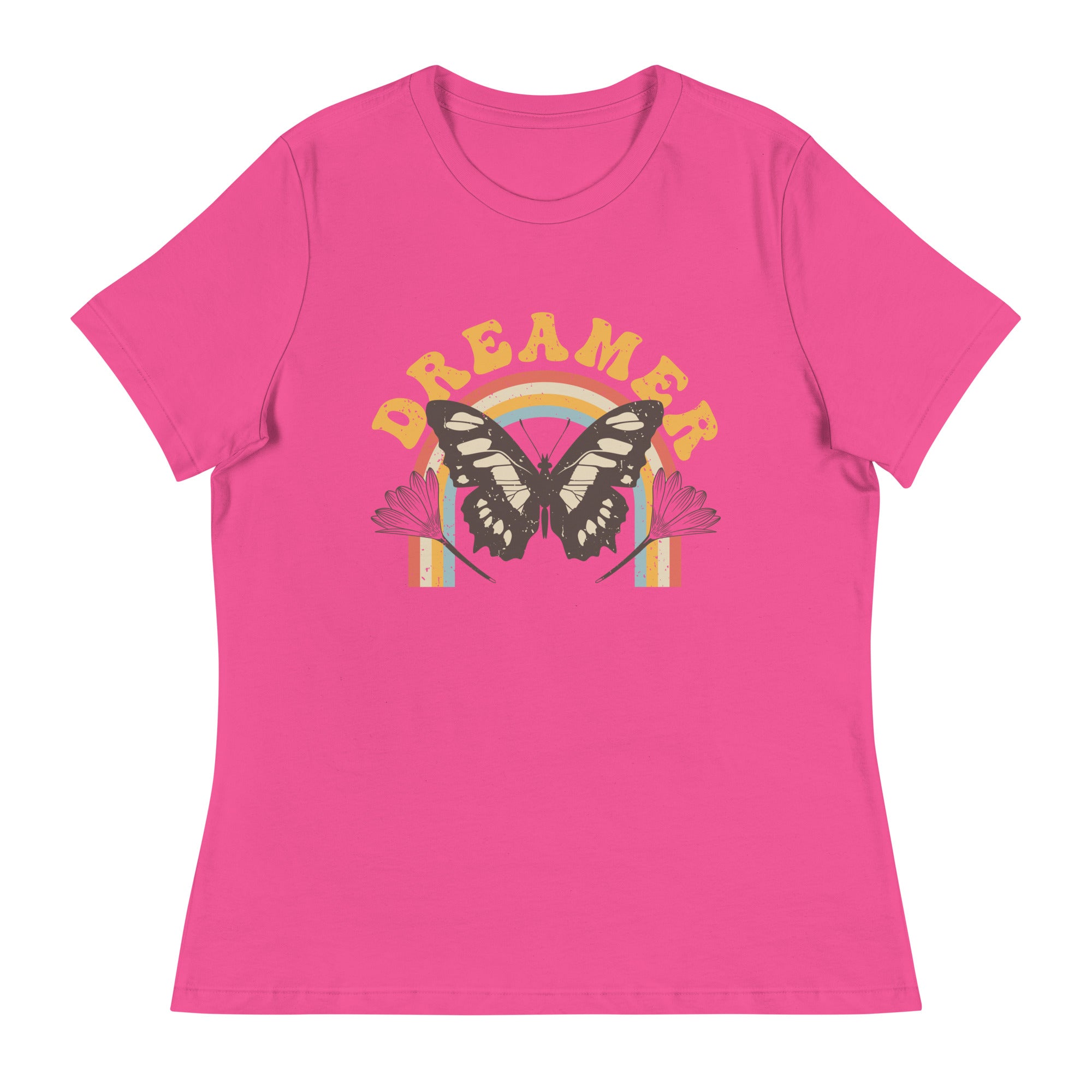 Women's Relaxed T-Shirt- Butterfly Print