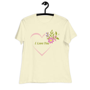 Women's Relaxed T-Shirt- Flower Print