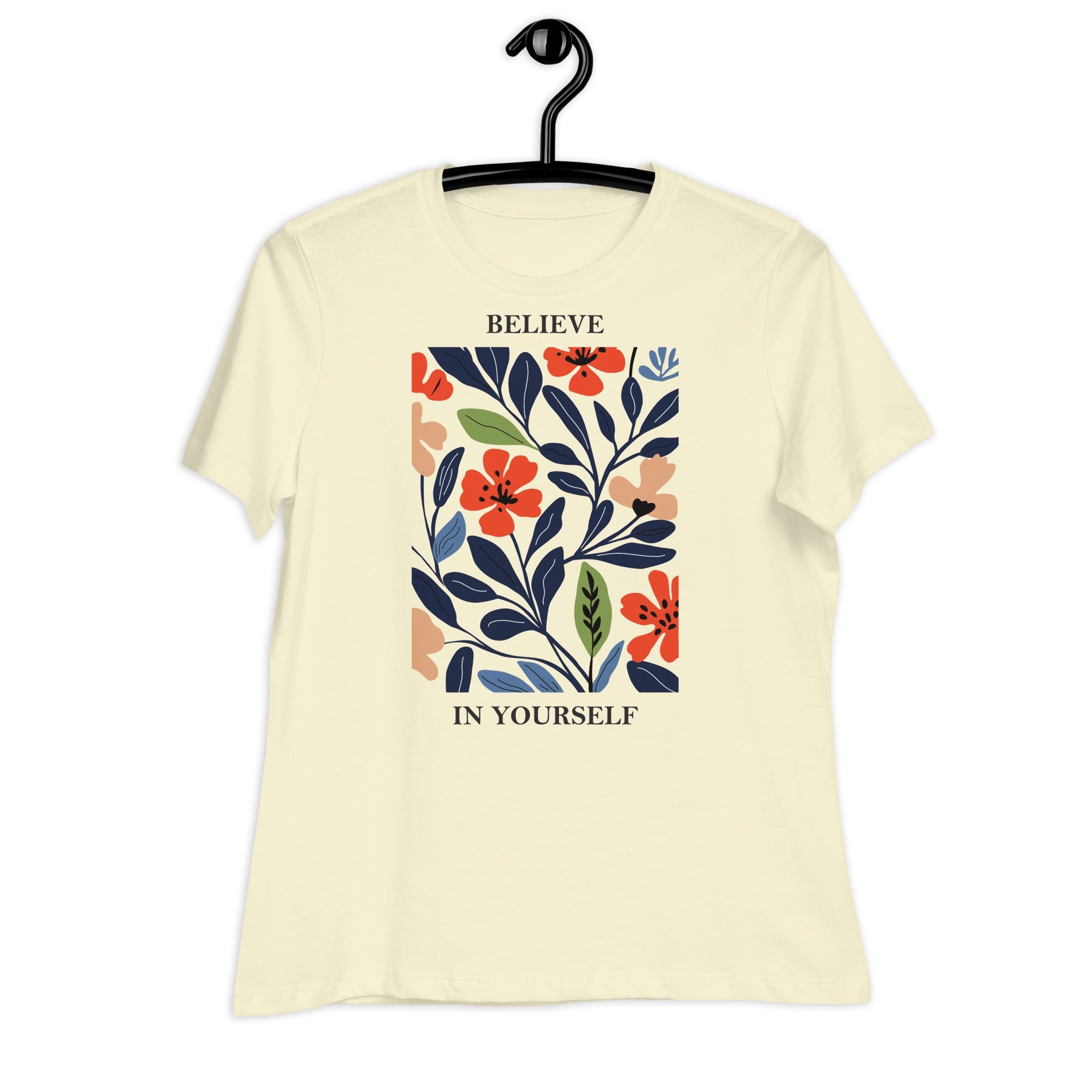 Women's Relaxed T-Shirt- Flowers print