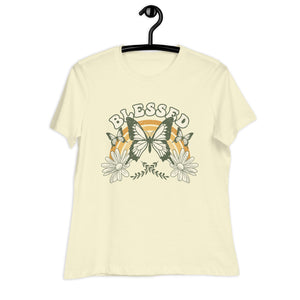 Women's Relaxed T-Shirt- Butterfly Print