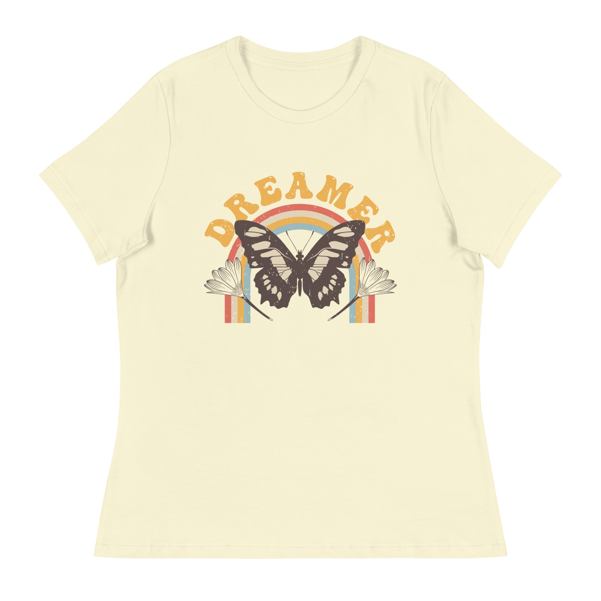 Women's Relaxed T-Shirt- Butterfly Print