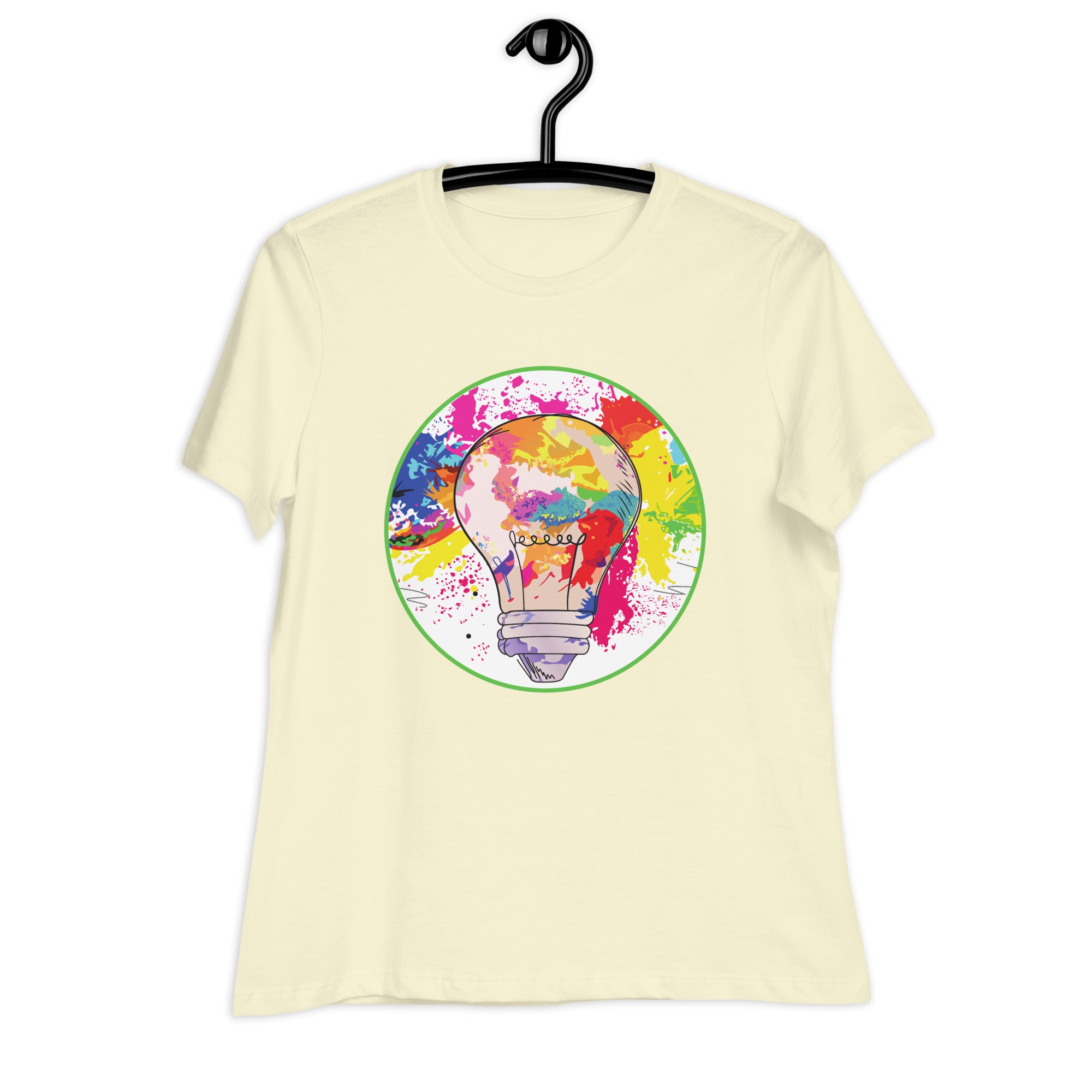 Women's Relaxed T-Shirt- Colourfull Light Bulb