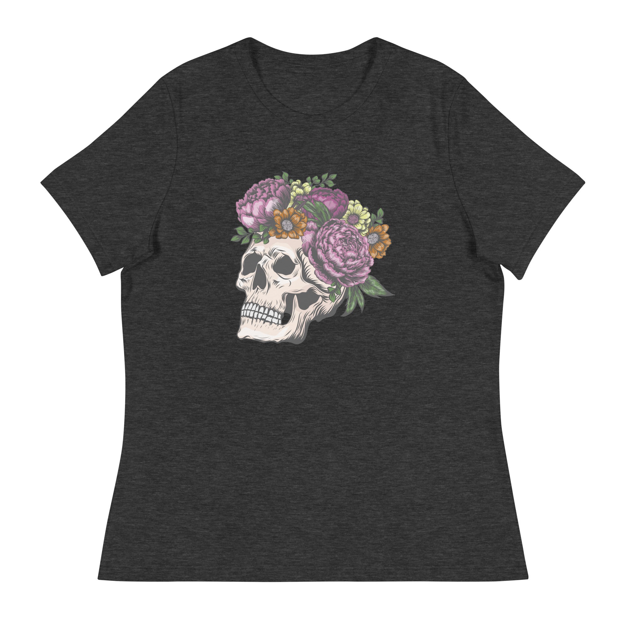 Women's Relaxed T-Shirt- Skull Print