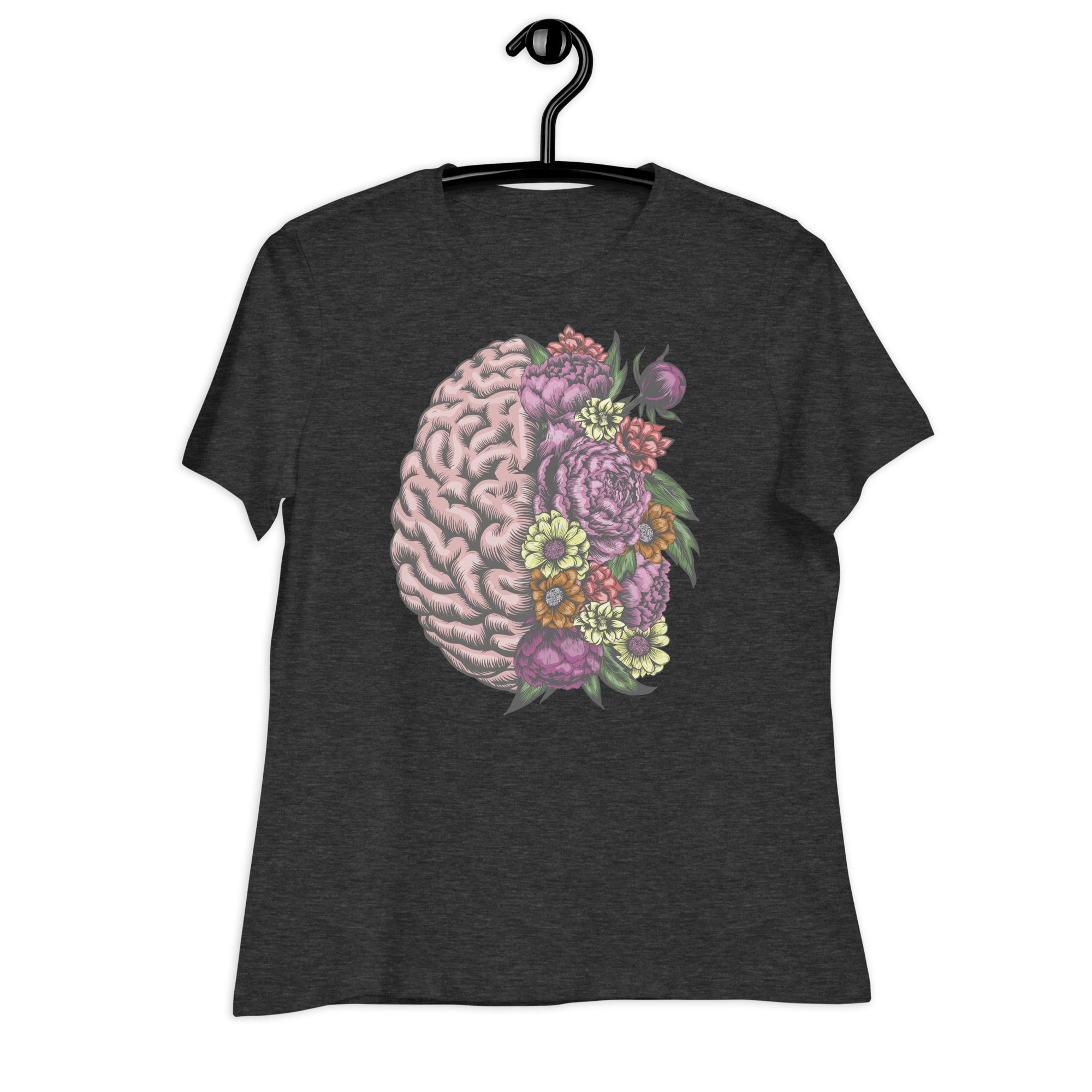 Women's Relaxed T-Shirt-  Brain Flower Print