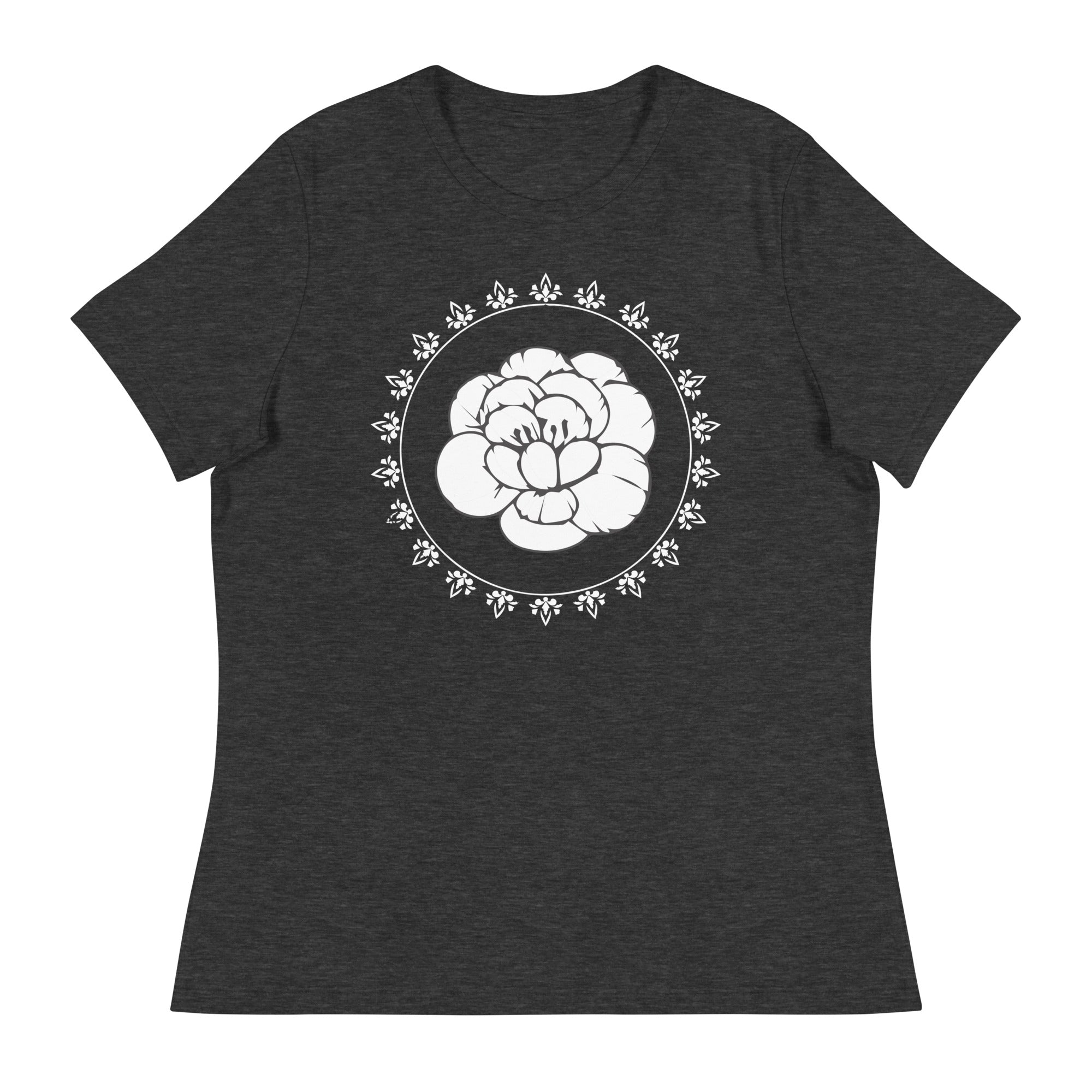 Women's Relaxed T-Shirt- Flower Print