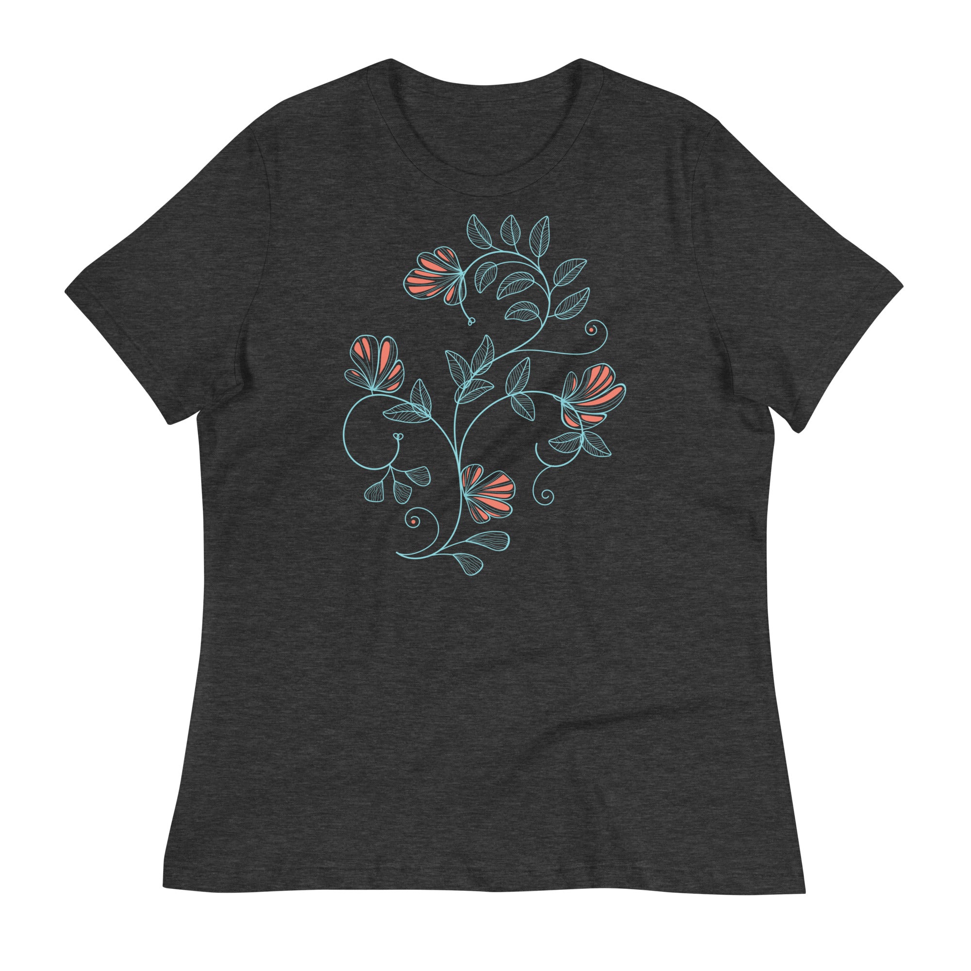 Women's Relaxed T-Shirt- Flower Print