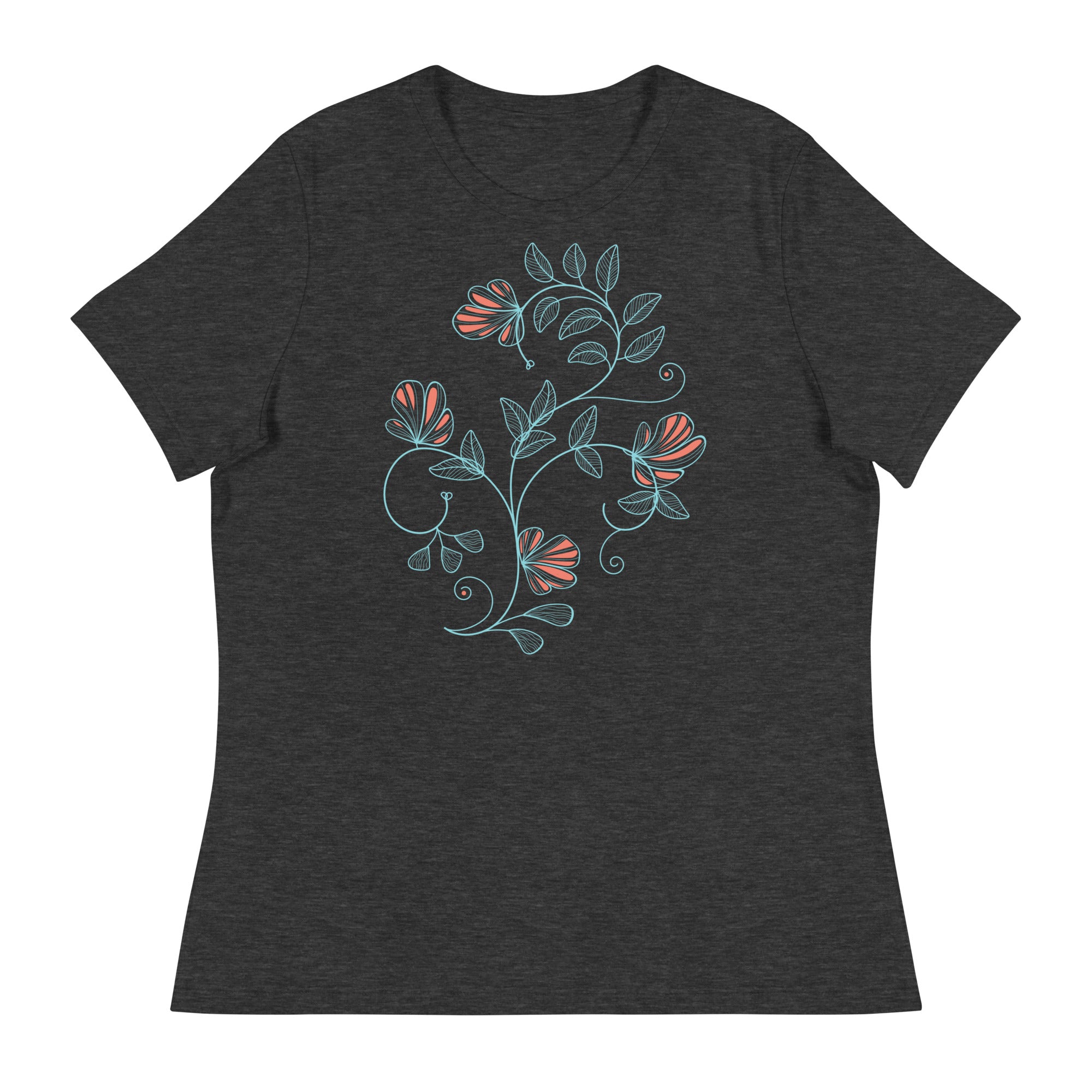 Women's Relaxed T-Shirt- Flower Print