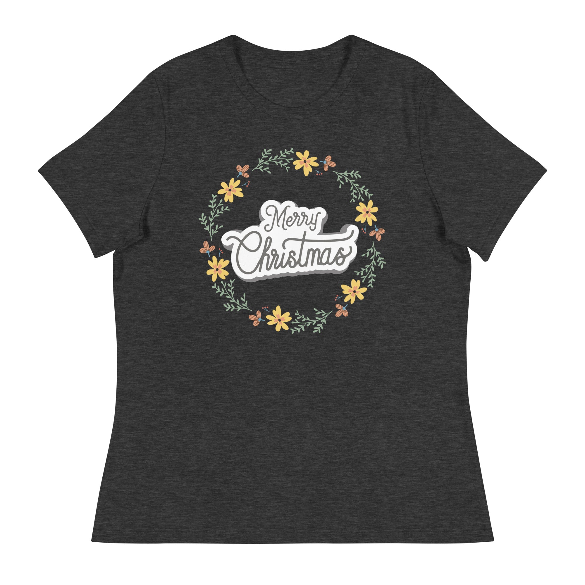 Women's Relaxed T-Shirt- Christmas Wishing Print