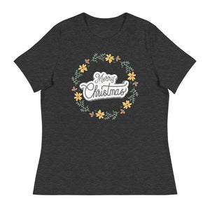 Women's Relaxed T-Shirt- Christmas Wishing Print