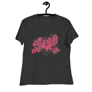 Women's Relaxed T-Shirt- Flower Print