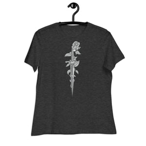 Women's Relaxed T-Shirt- Flower Print