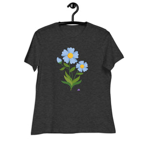 Women's Relaxed T-Shirt- Flower Print