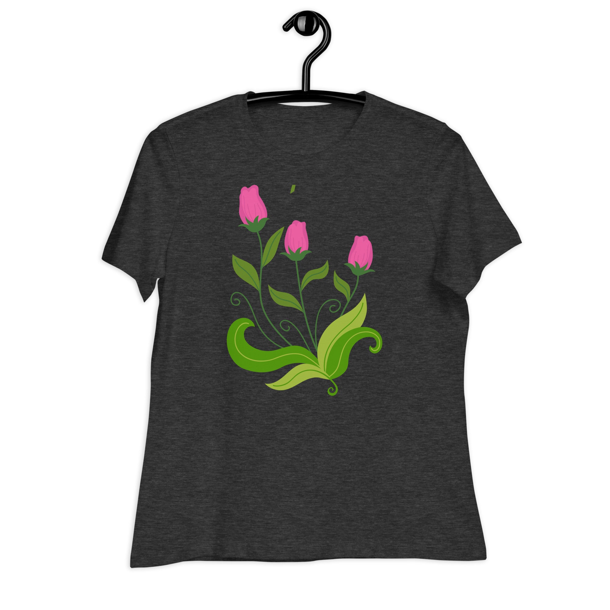 Women's Relaxed T-Shirt- Flower Print