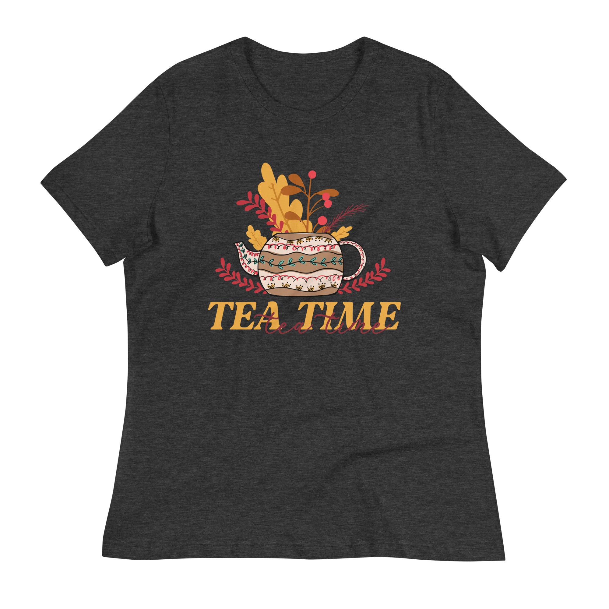 Women's Relaxed T-Shirt- Cup of tea Print