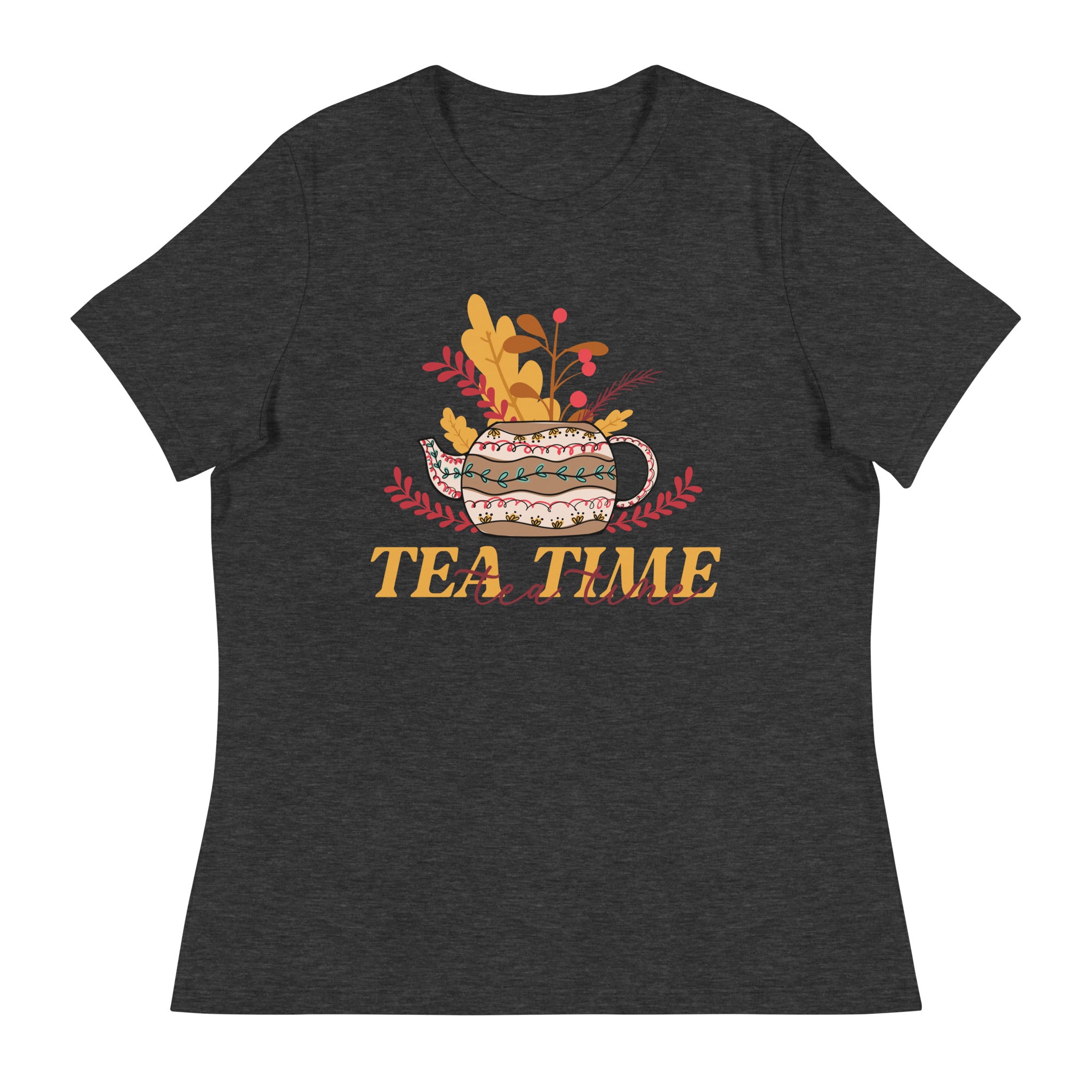 Women's Relaxed T-Shirt- Cup of tea Print