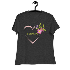 Women's Relaxed T-Shirt- Flower Print