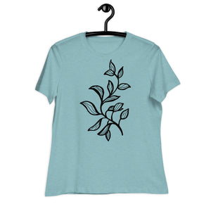 Women's Relaxed T-Shirt- Flower Print