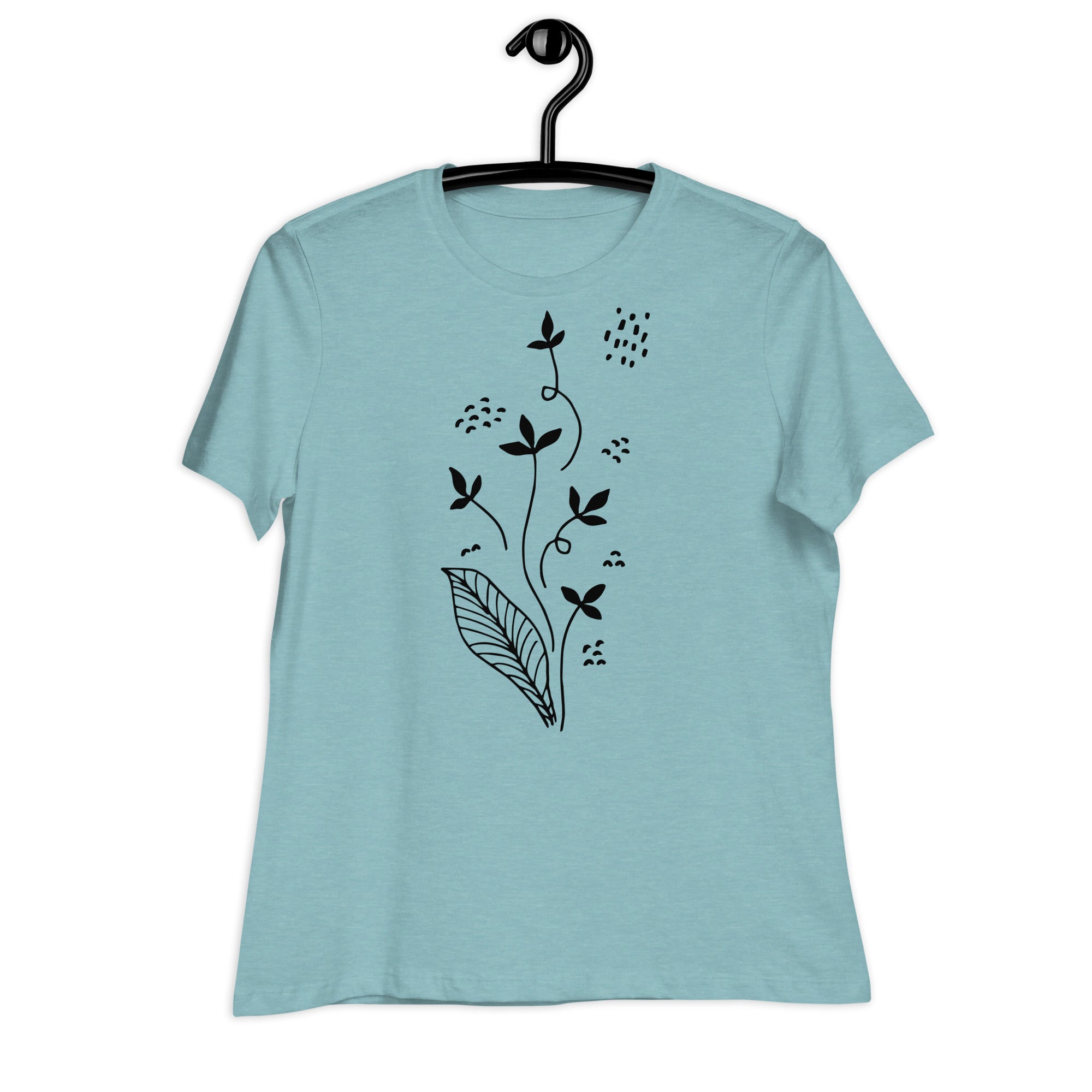 Women's Relaxed T-Shirt- Flowers  print