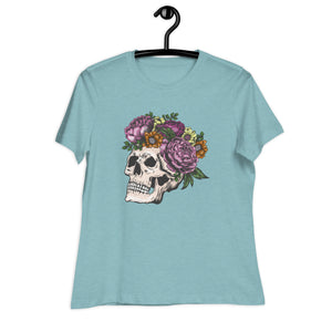 Women's Relaxed T-Shirt- Skull Print