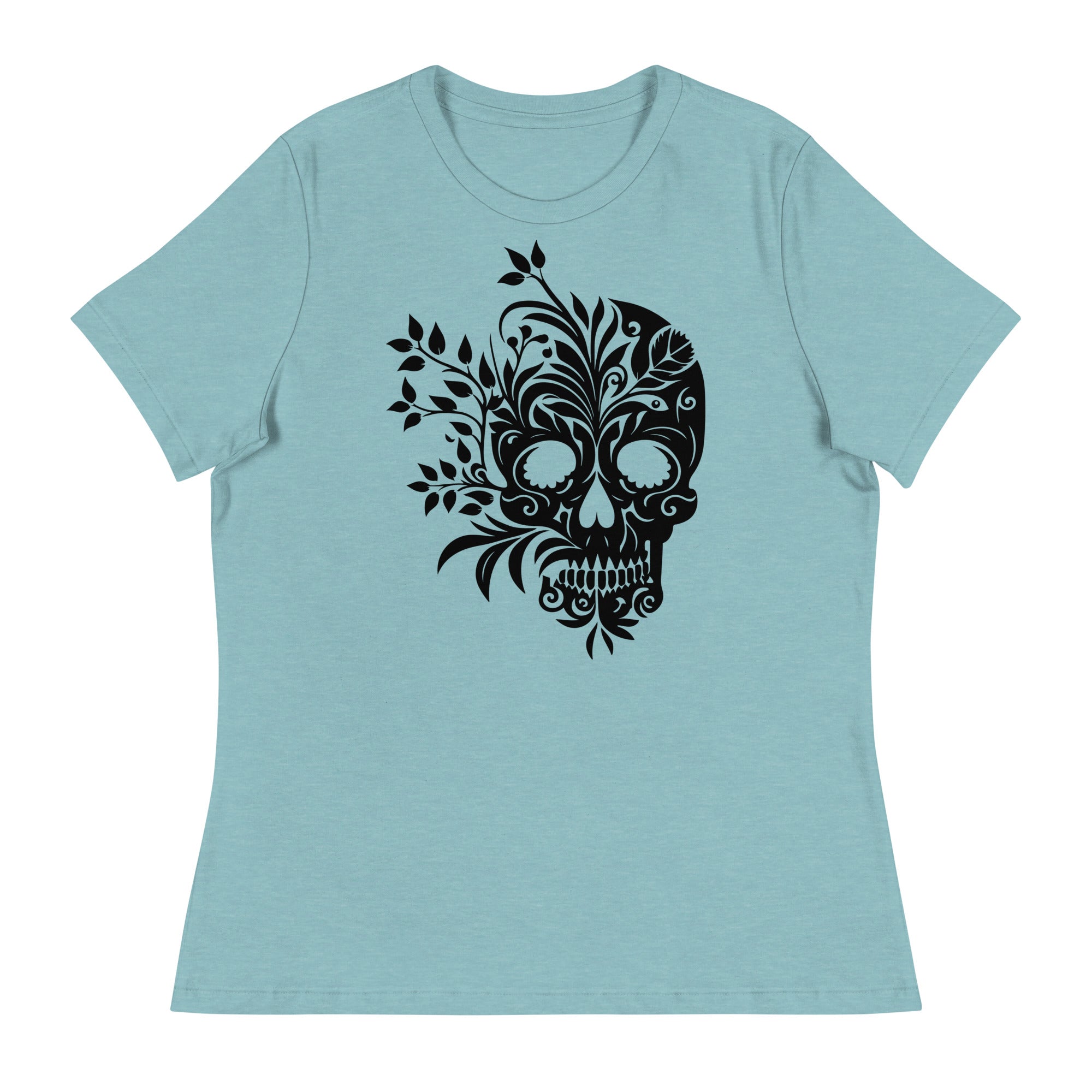 Women's Relaxed T-Shirt- 3d Animated Skull Print