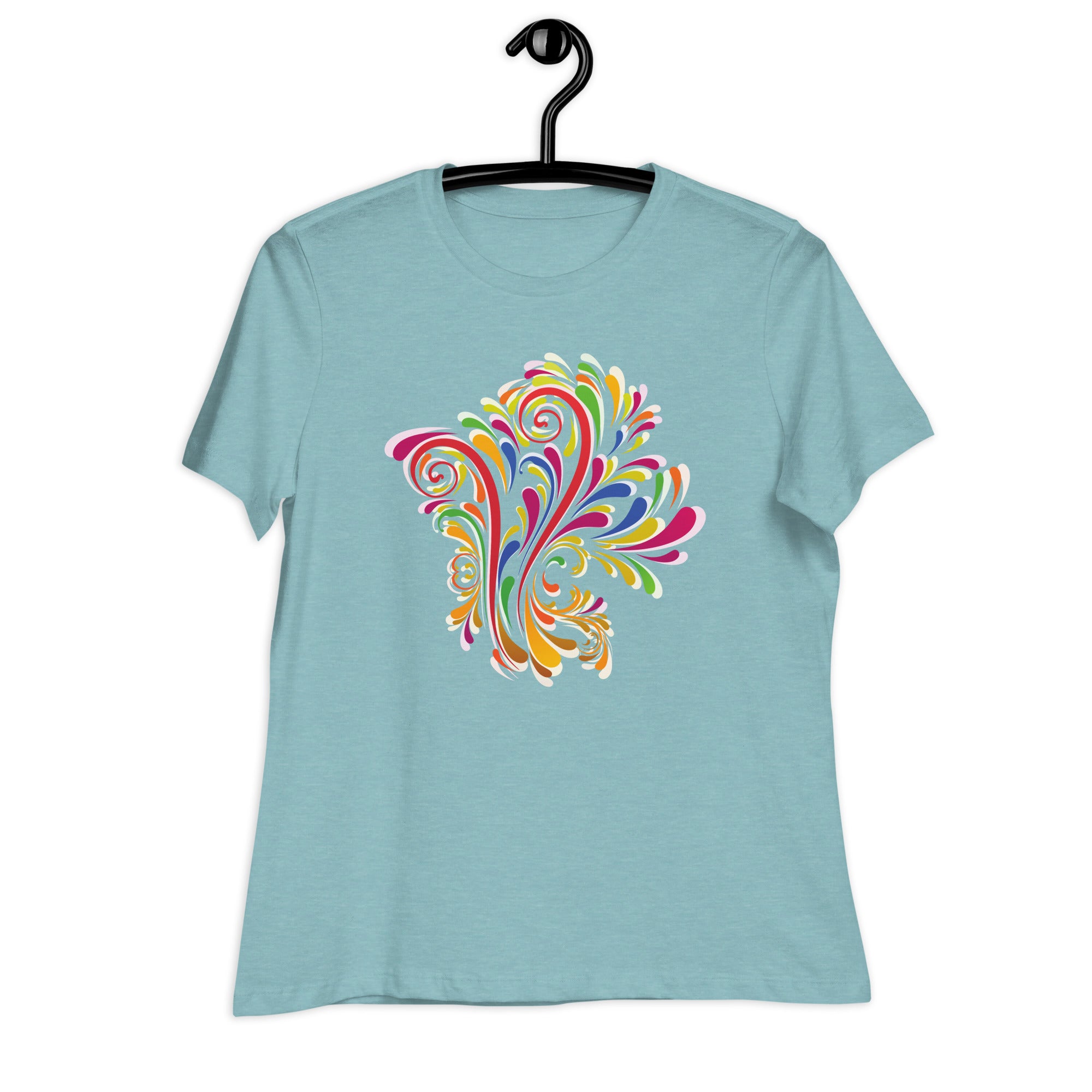 Women's Relaxed T-Shirt- Flower Print