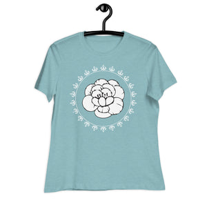 Women's Relaxed T-Shirt- Flower Print