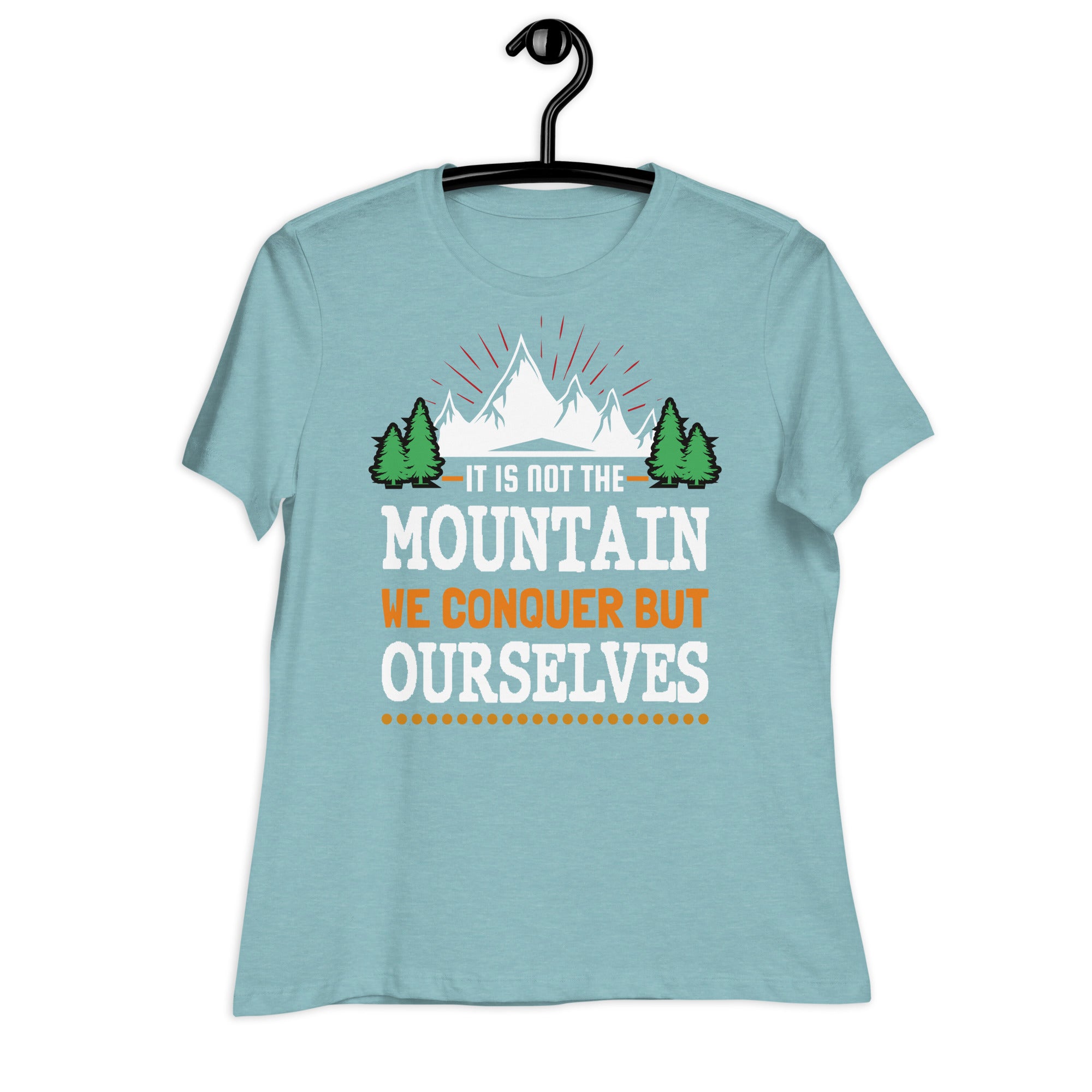 Women's Relaxed T-Shirt- Mountain Climber Print