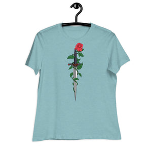 Women's Relaxed T-Shirt- Flower Print