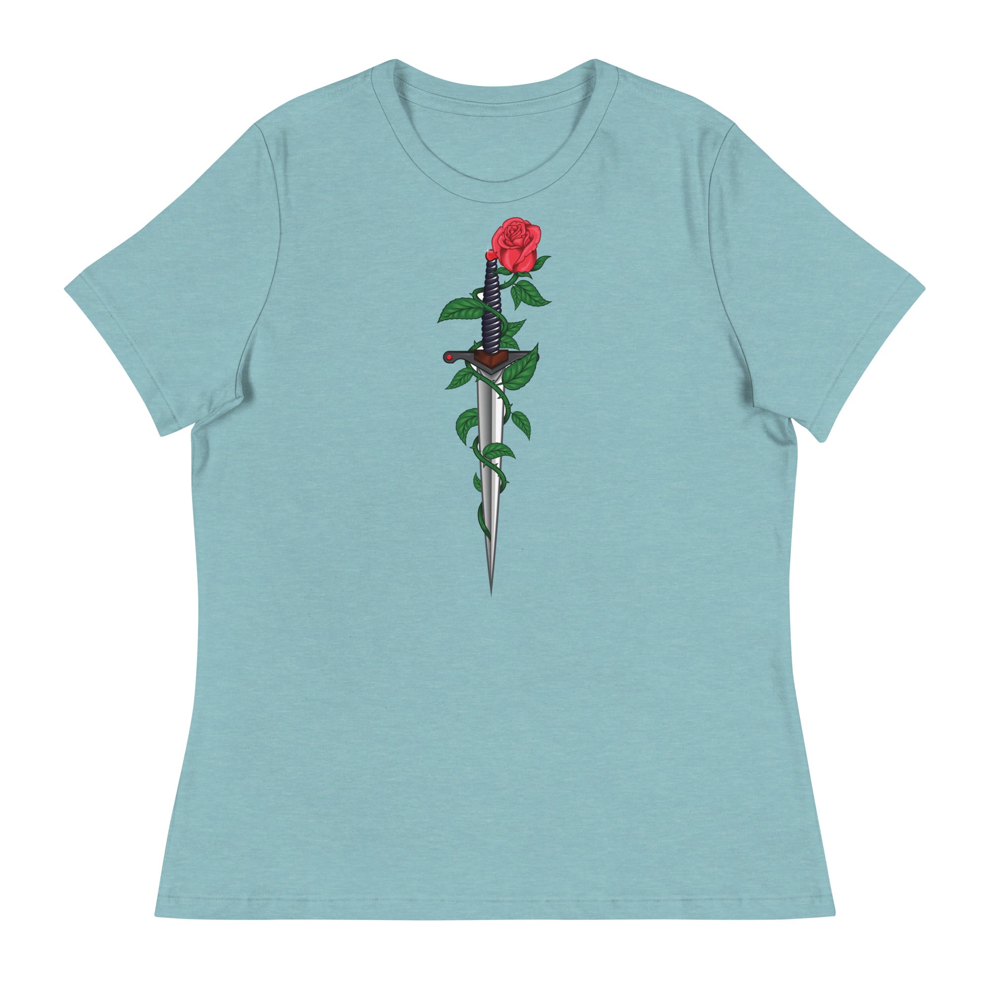 Women's Relaxed T-Shirt- Flower Print