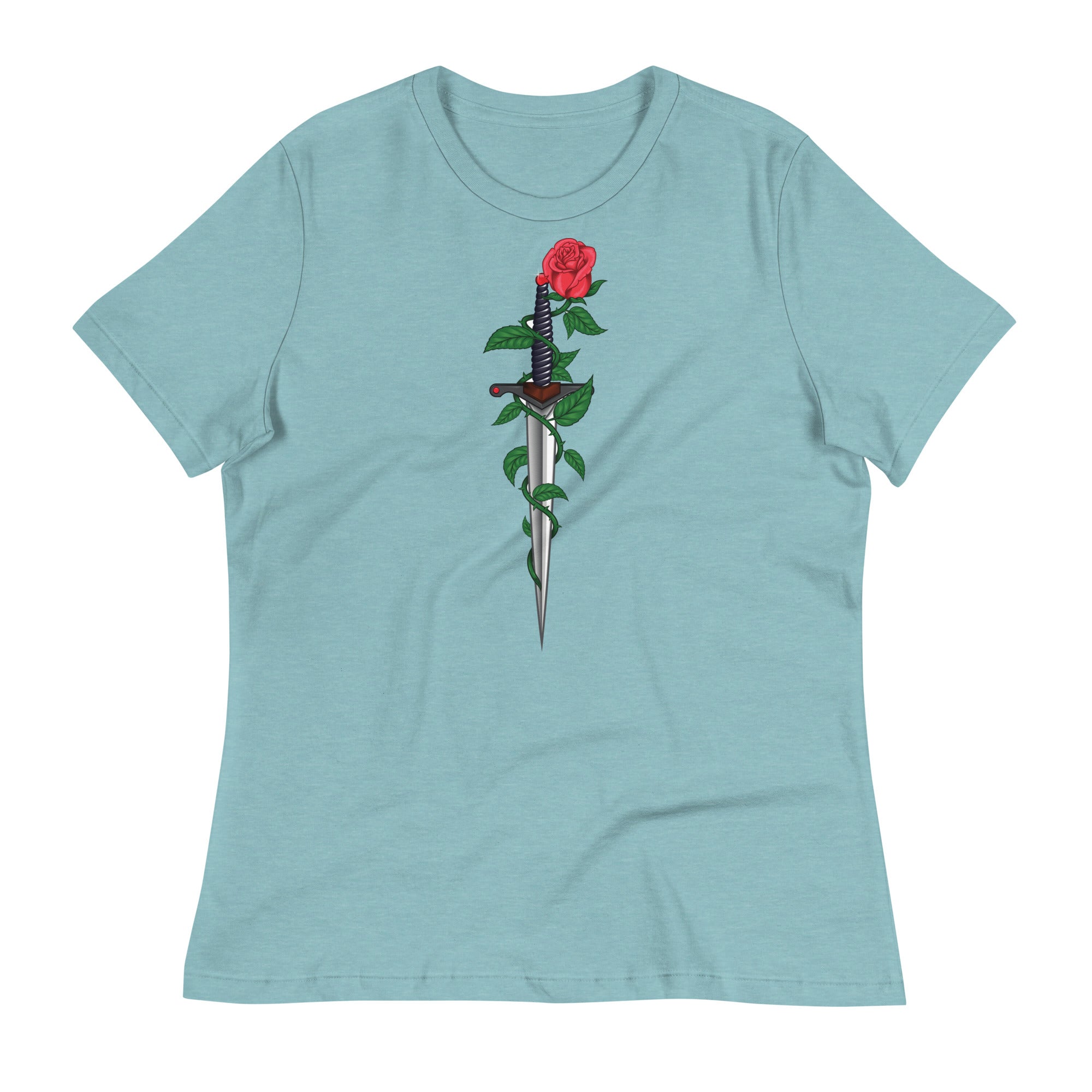 Women's Relaxed T-Shirt- Flower Print