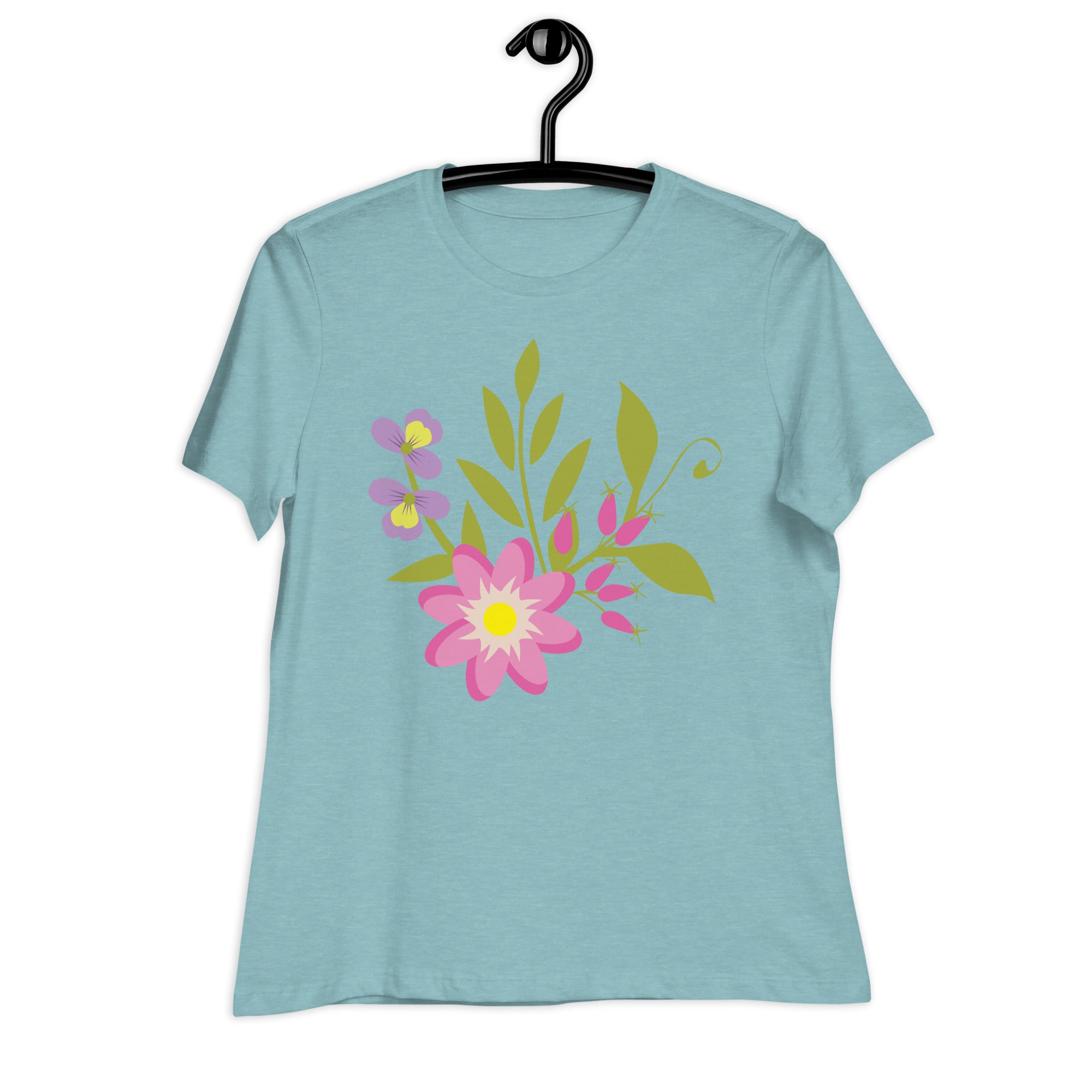 Women's Relaxed T-Shirt- Flower Print