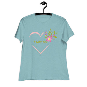 Women's Relaxed T-Shirt- Flower Print