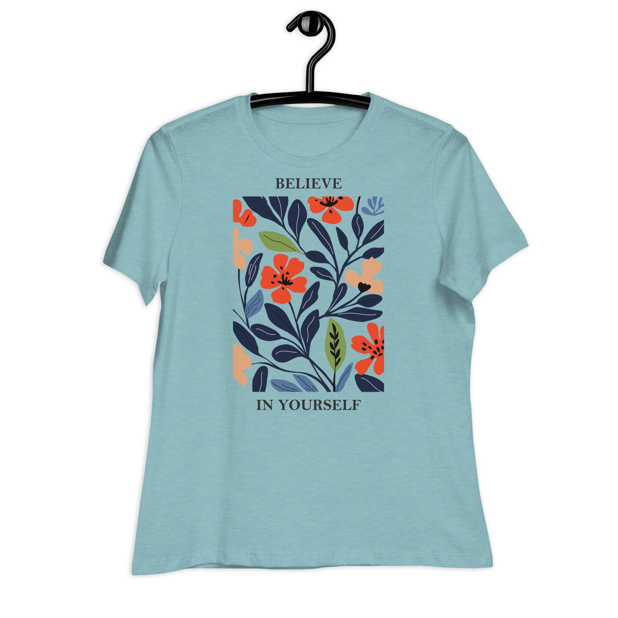 Women's Relaxed T-Shirt- Flowers print