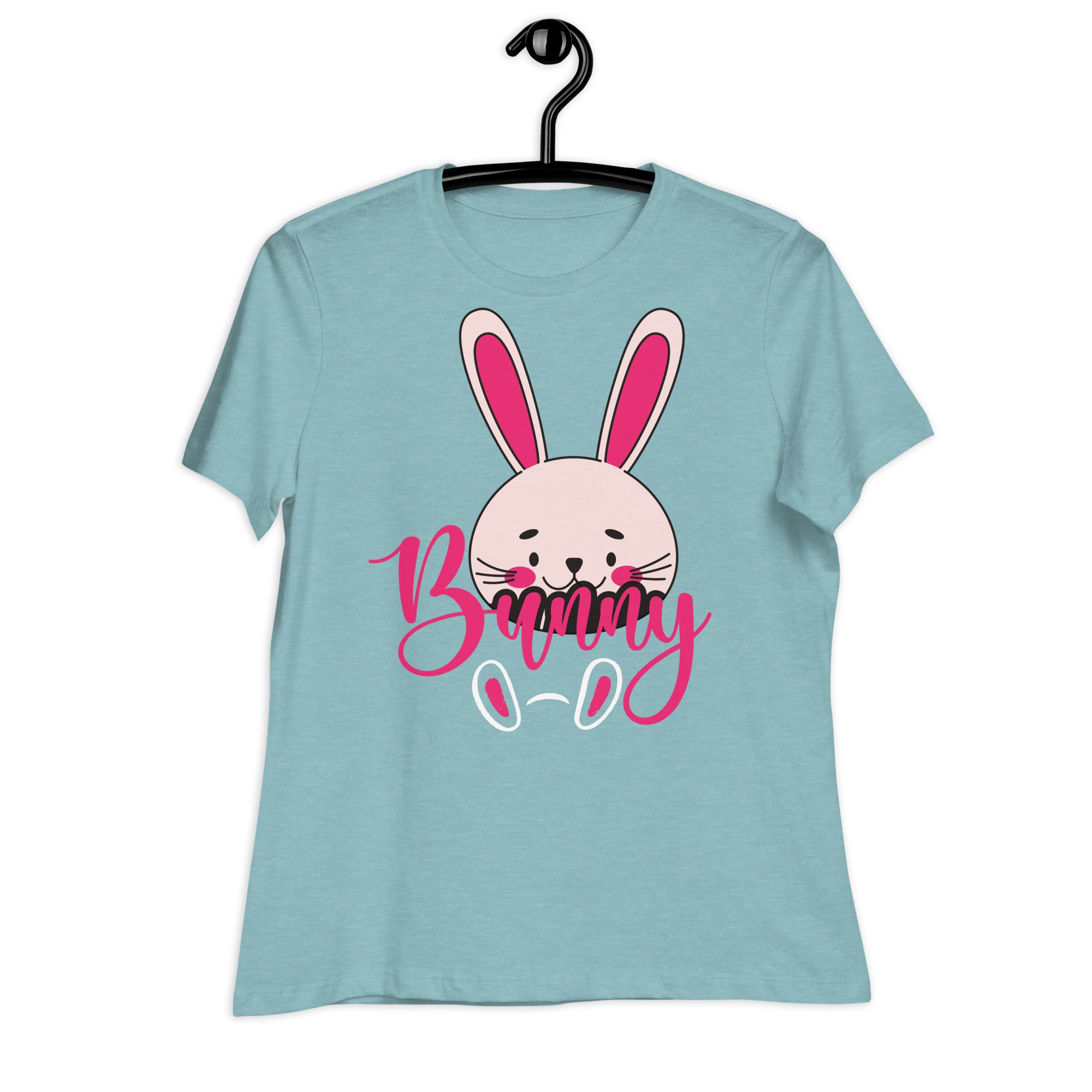 Women's Relaxed T-Shirt- Cute Bunny Print