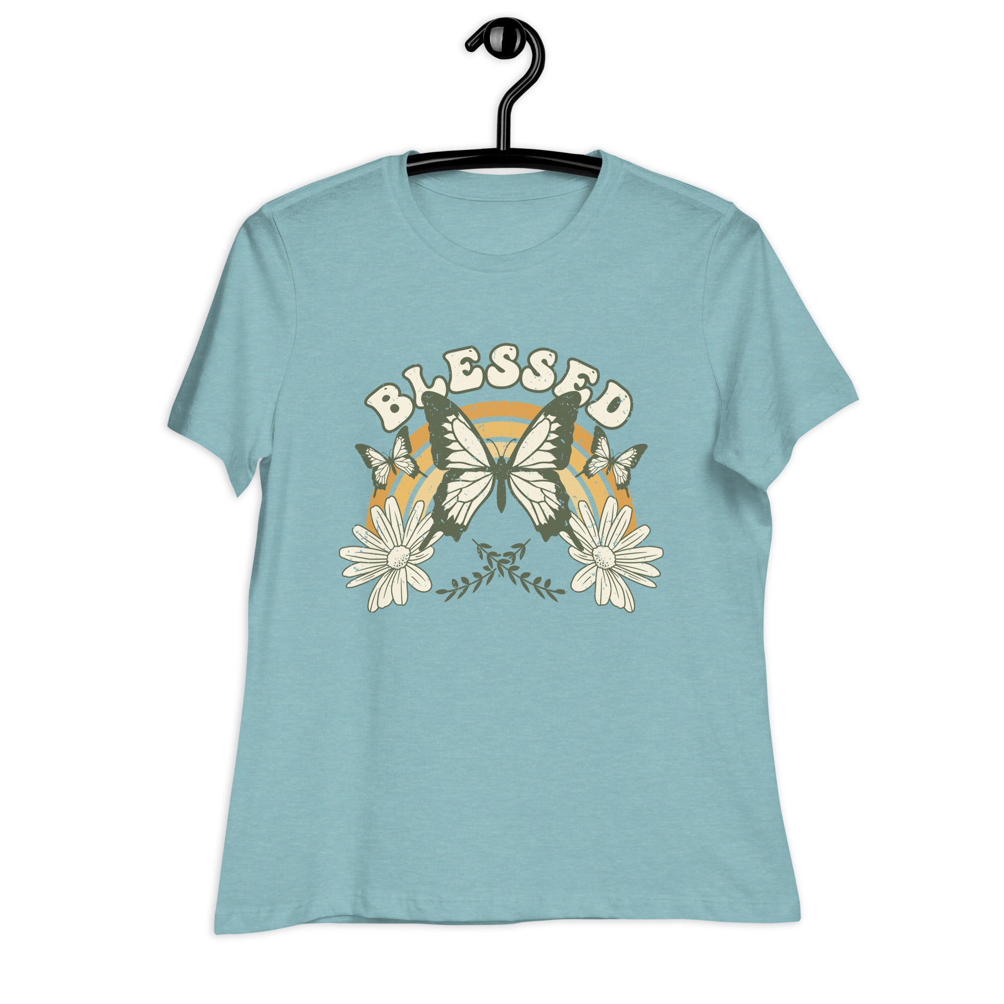 Women's Relaxed T-Shirt- Butterfly Print