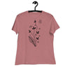 Women's Relaxed T-Shirt- Flowers  print