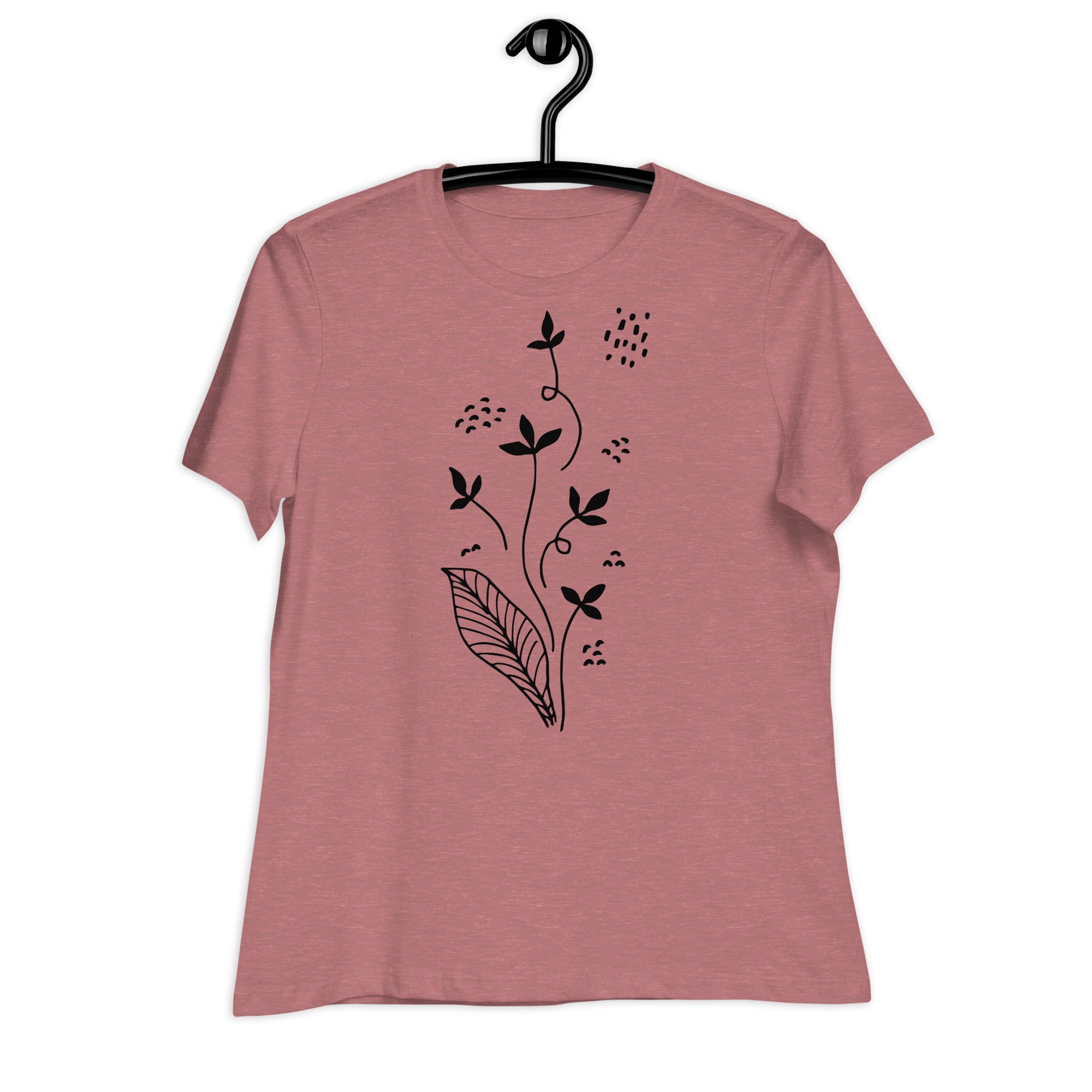 Women's Relaxed T-Shirt- Flowers  print