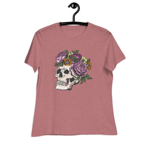 Women's Relaxed T-Shirt- Skull Print