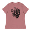 Women's Relaxed T-Shirt- 3d Animated Skull Print