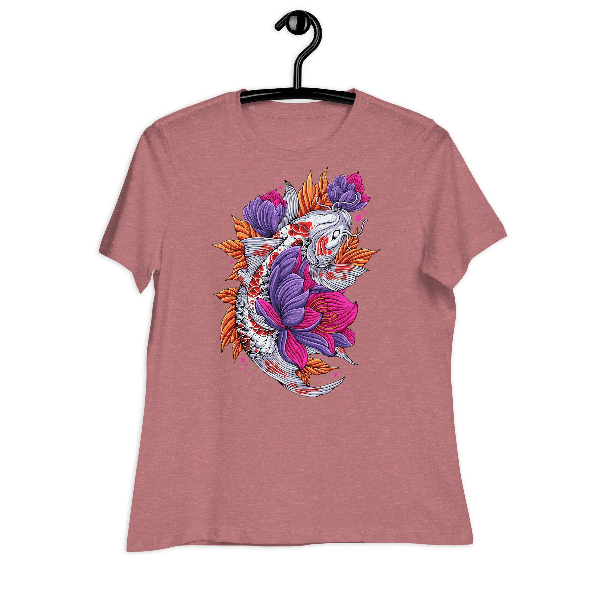 Women's Relaxed T-Shirt- Florish Fish Print